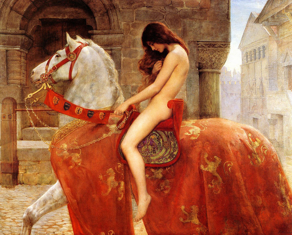 Lady Godiva on horseback