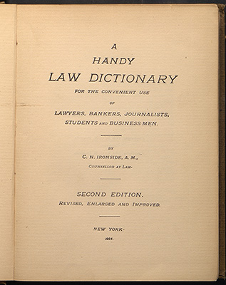 Ironside, title page