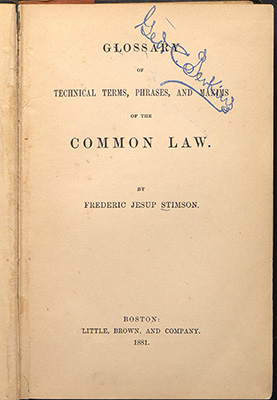 Stimson, title page