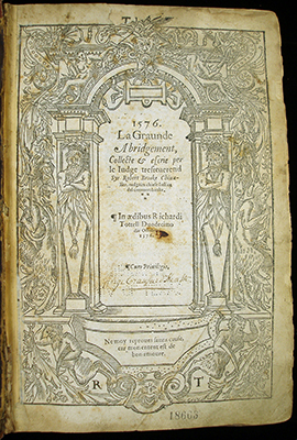 Brooke's Abridgment, Title Page