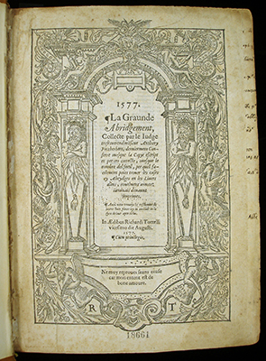 Fitzherbert's Abridgement, Title Page