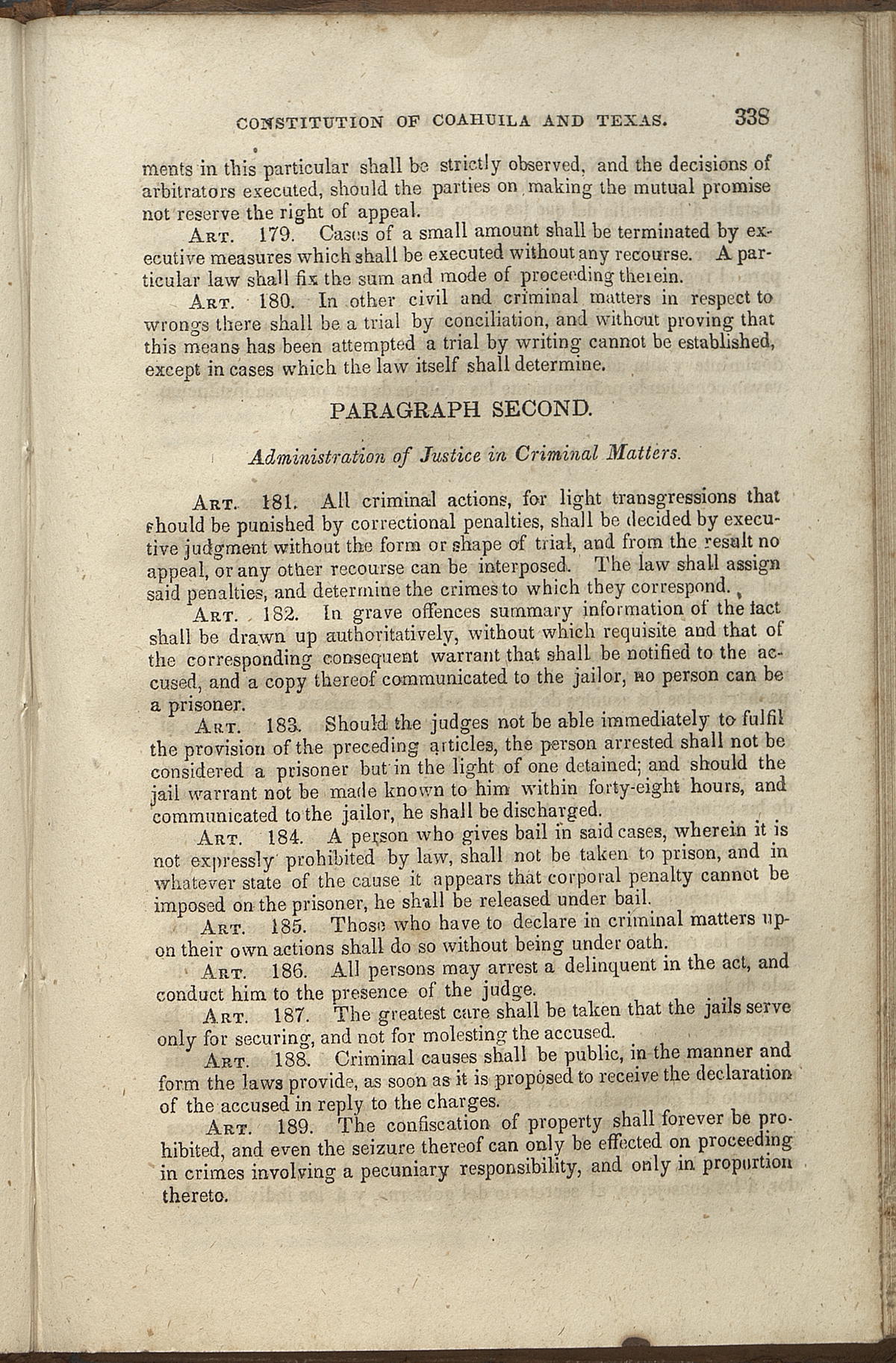 Title III, Sole Section, Articles 178-189
