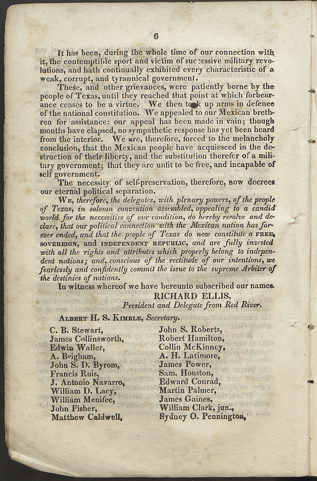 Declaration of Independence, page 6