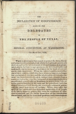 beginning page of Declaration of Independence