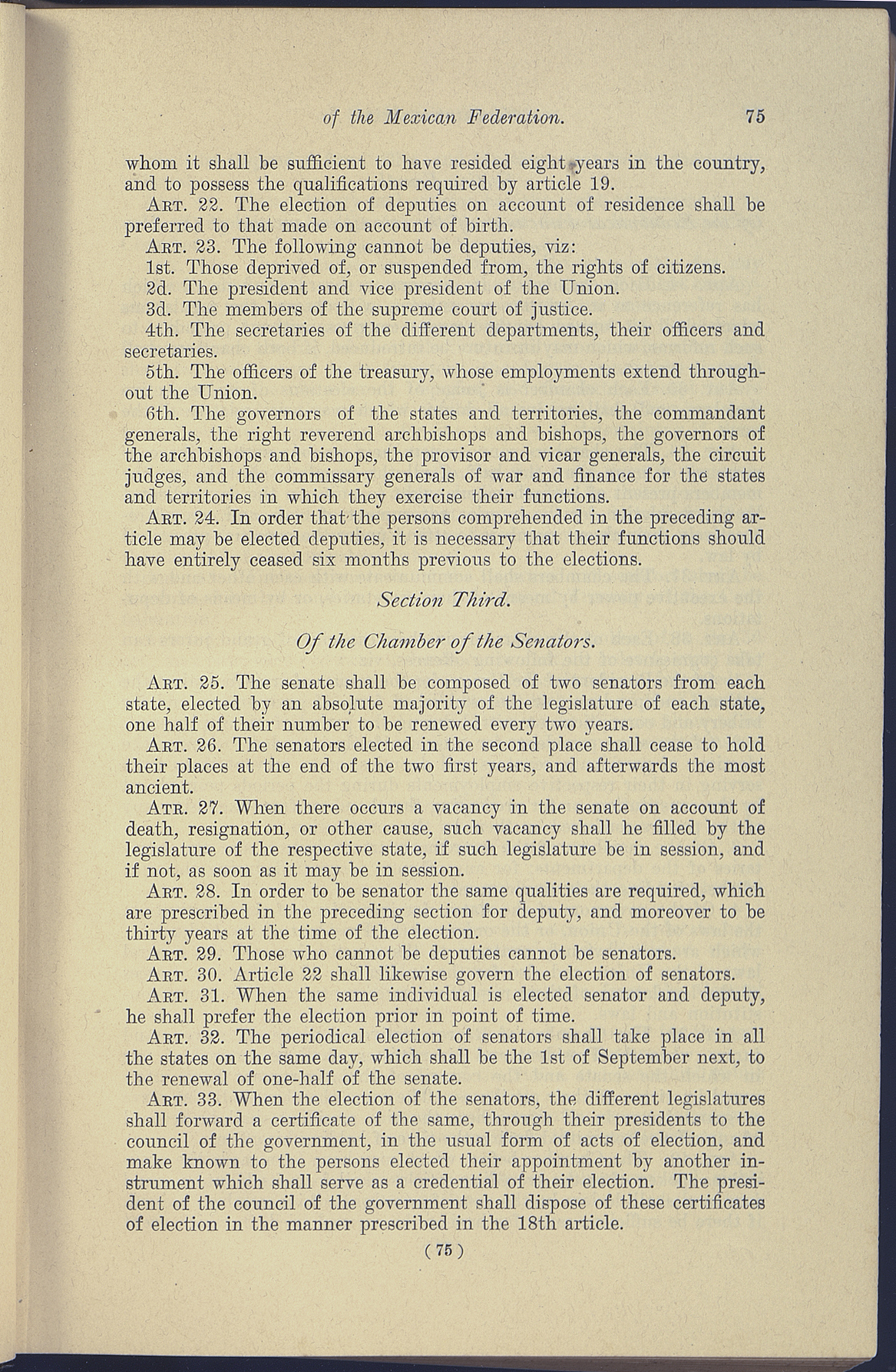 Title III, Section 2, Articles 21-24; Title III, Section 2, Articles 25-33