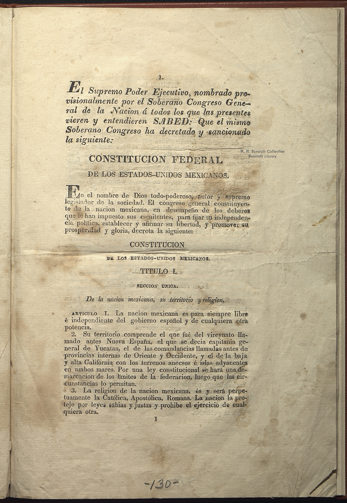 Preamble; Title I, Only Section, Articles 1-3