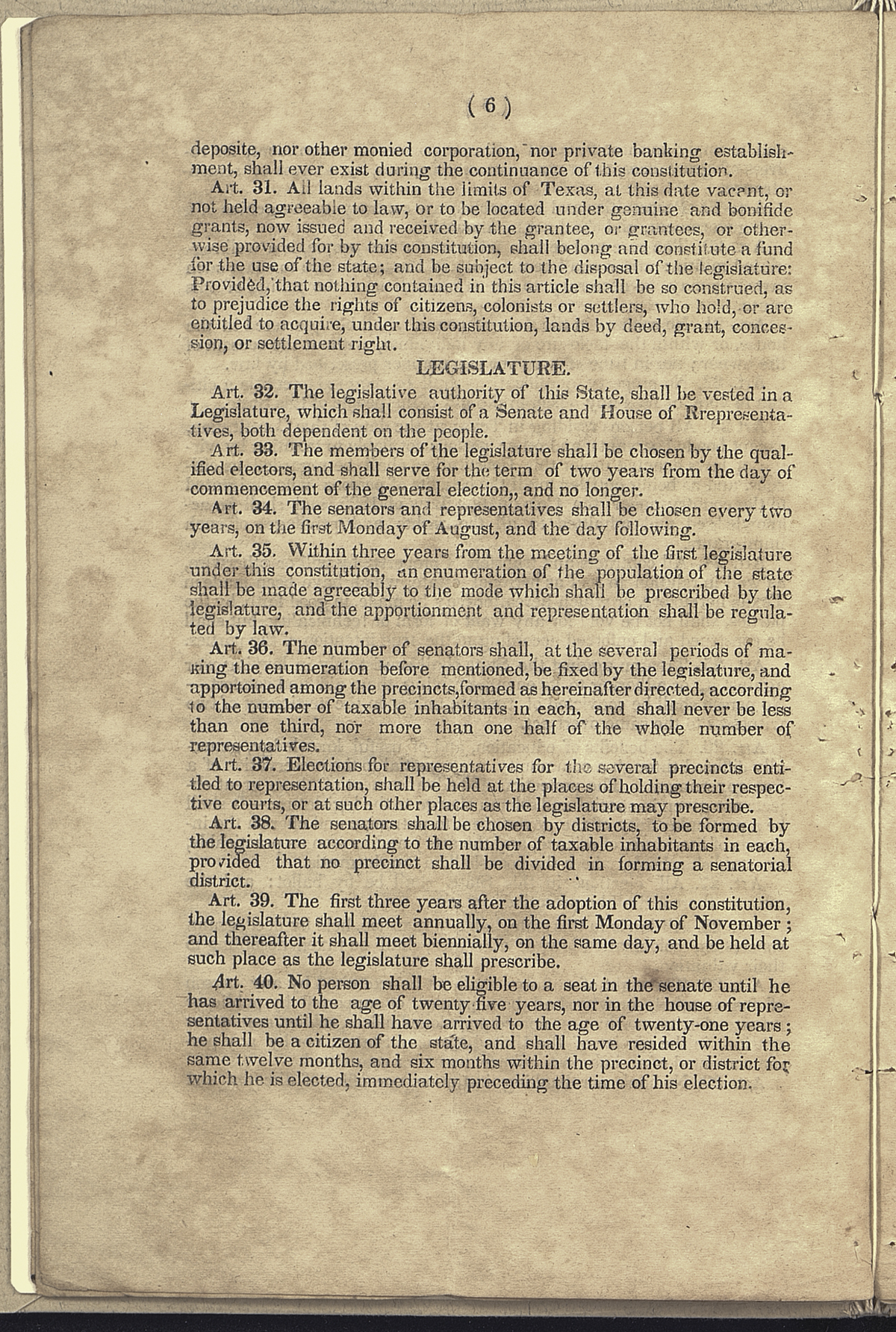 Legislature, Articles 32-40