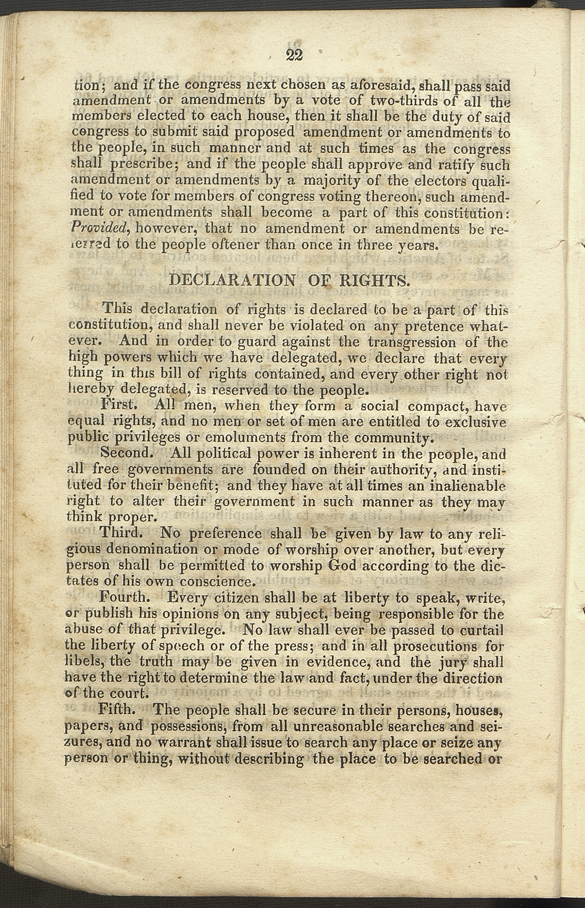 Declaration of Rights, 1-5