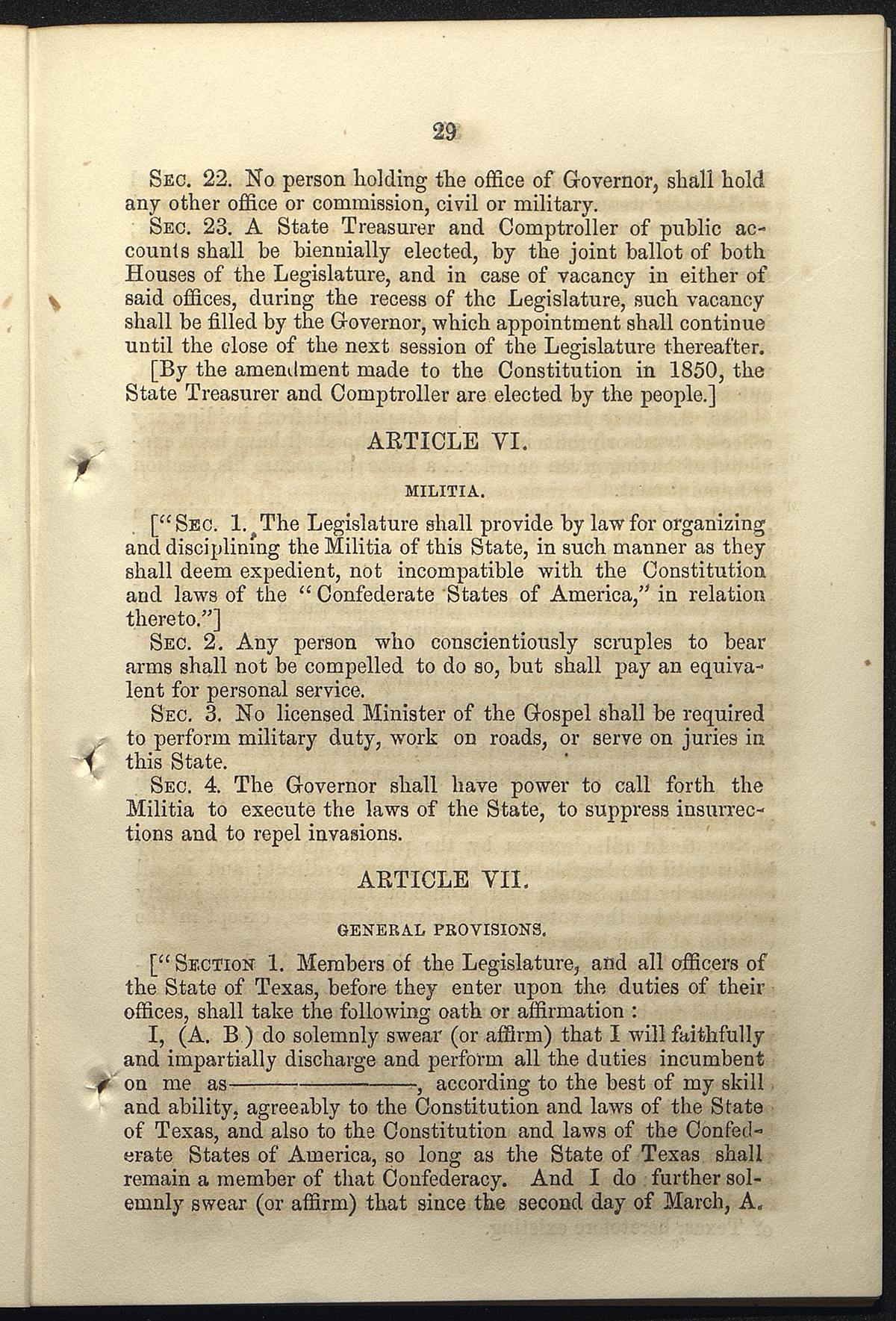 Article VII, Section 1