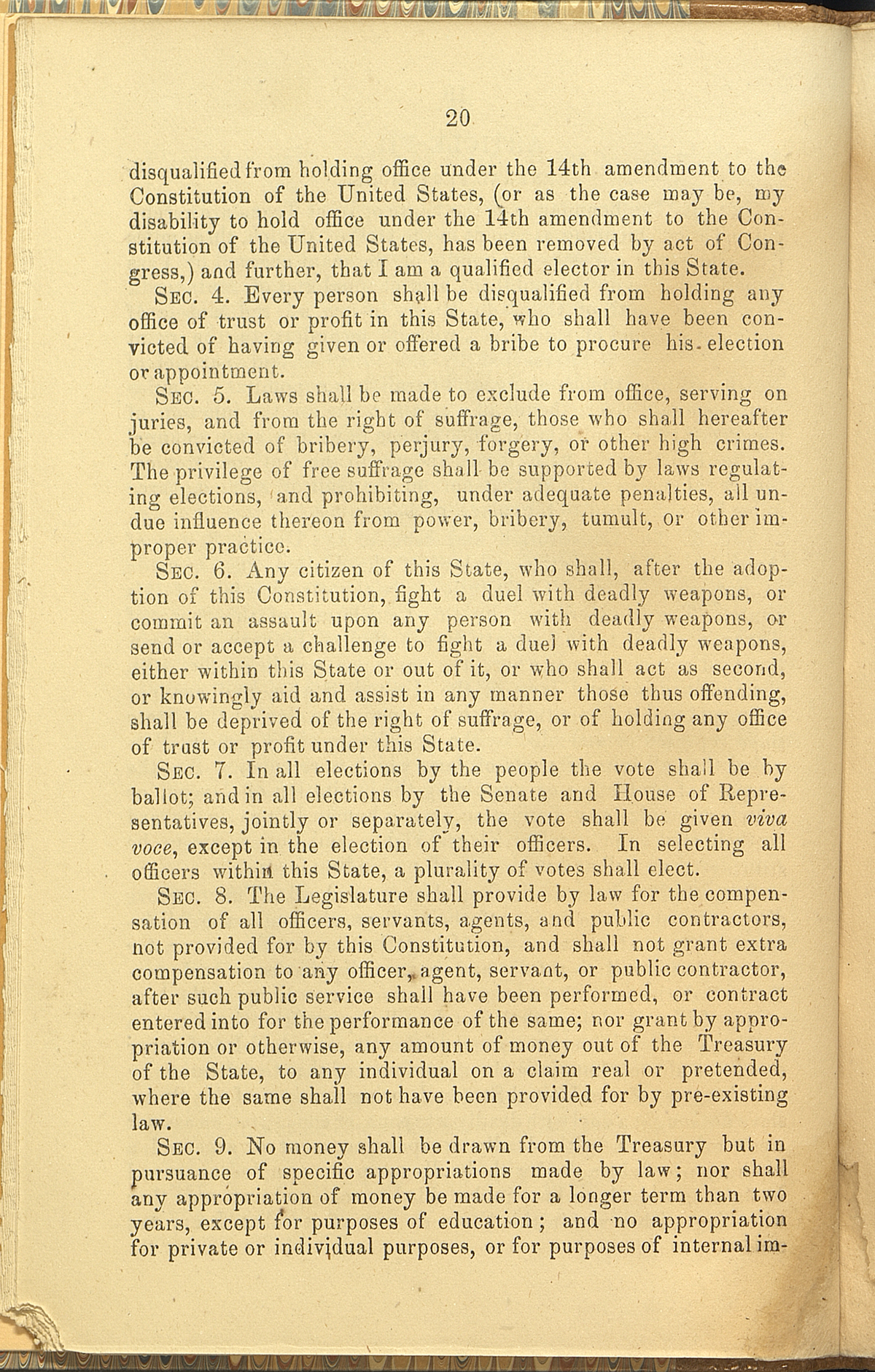 Article VII, Sections 3-9