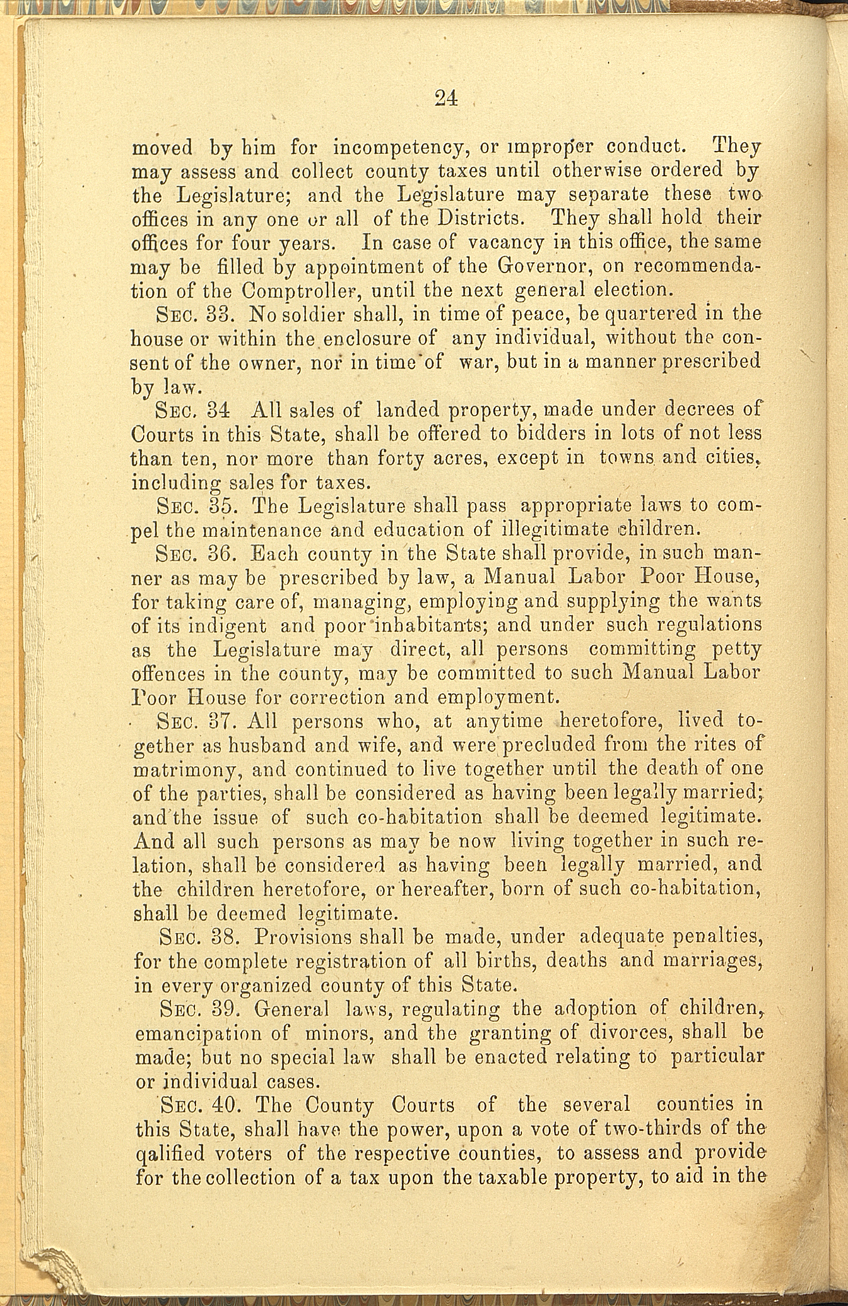Article VII, Sections 32-40