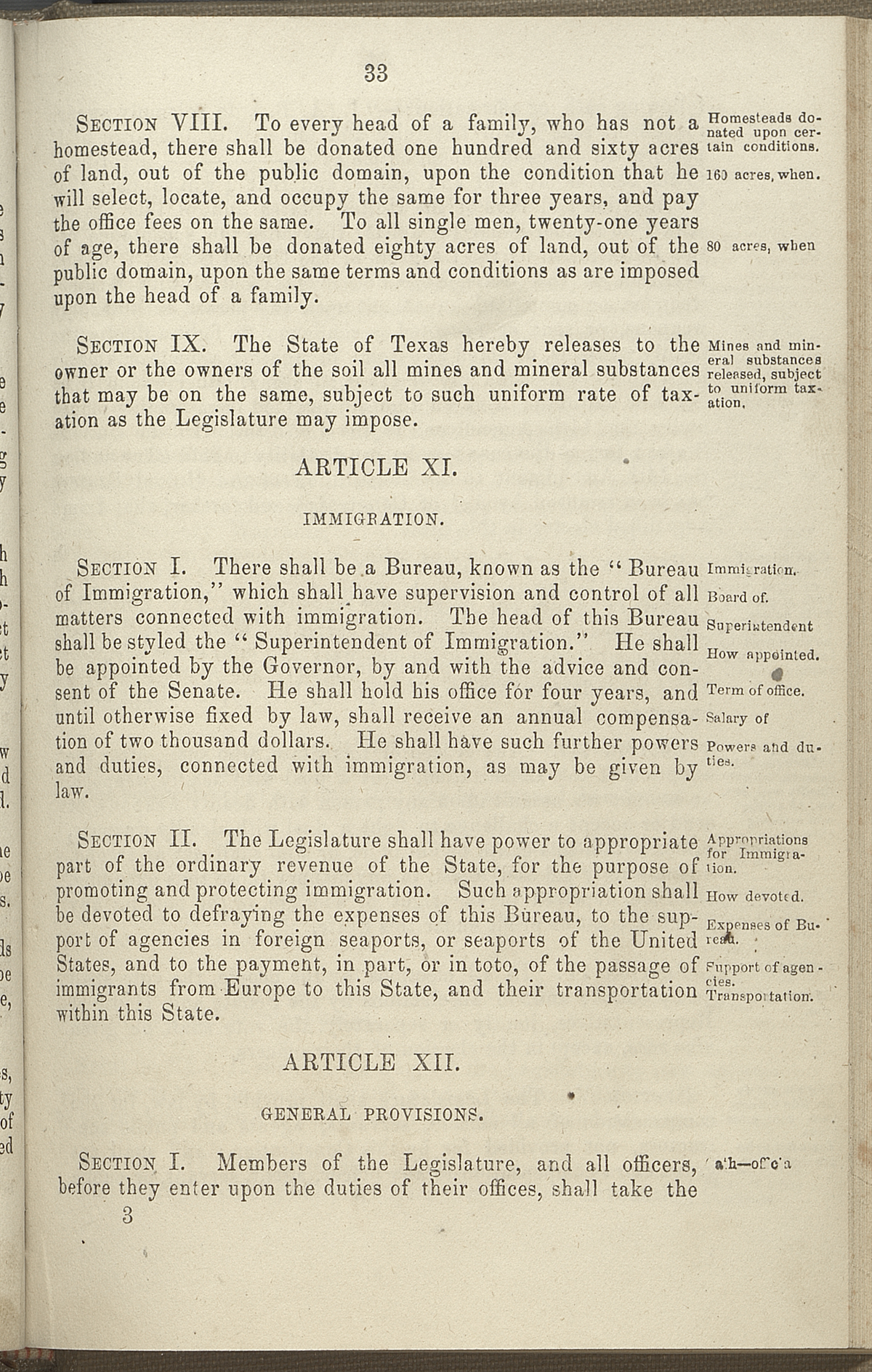 Article XII, Section I