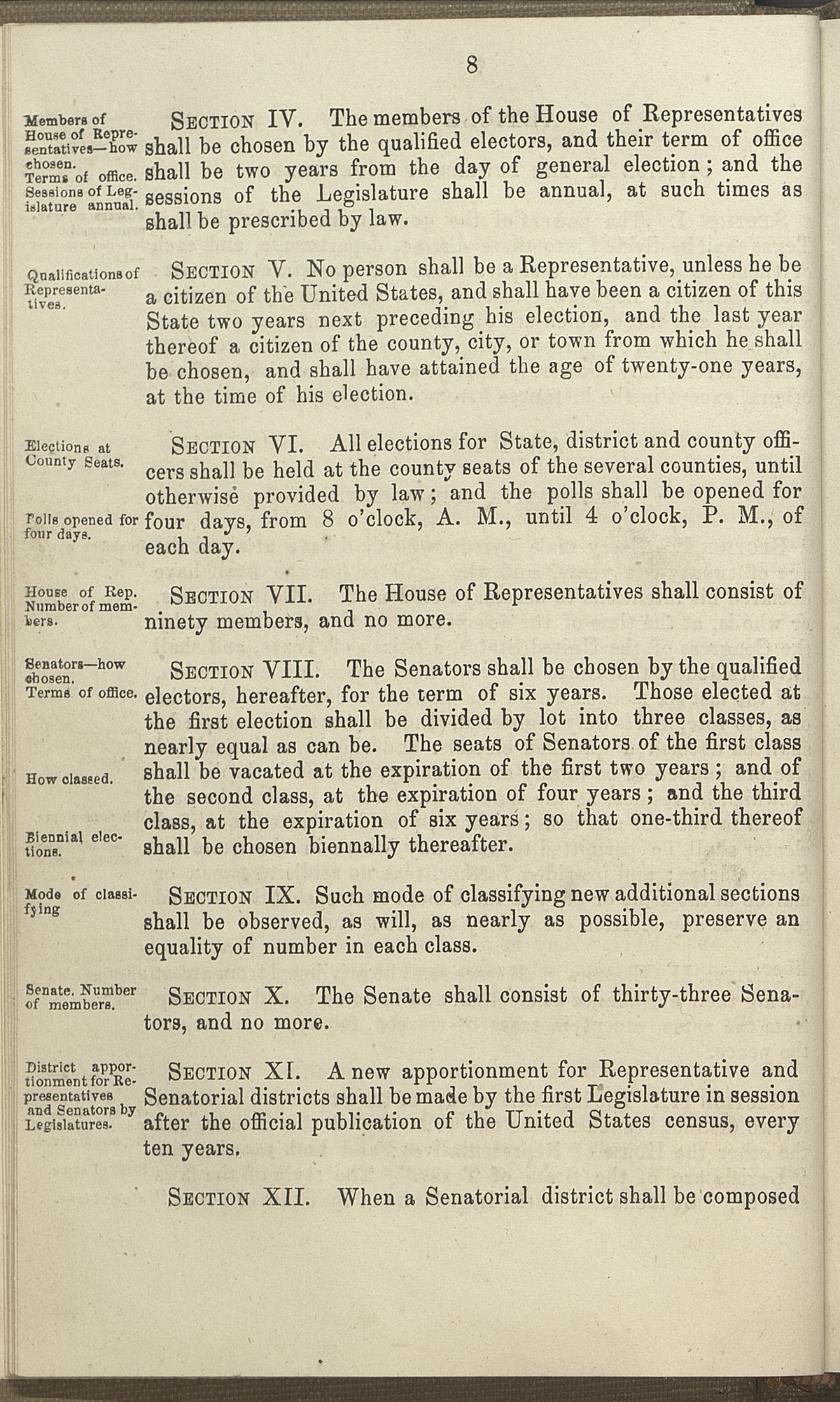 Article IV, Sections III-XII