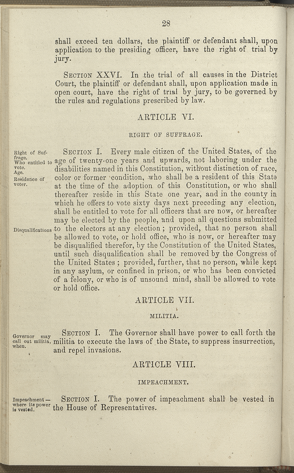 Article VIII, Section 1