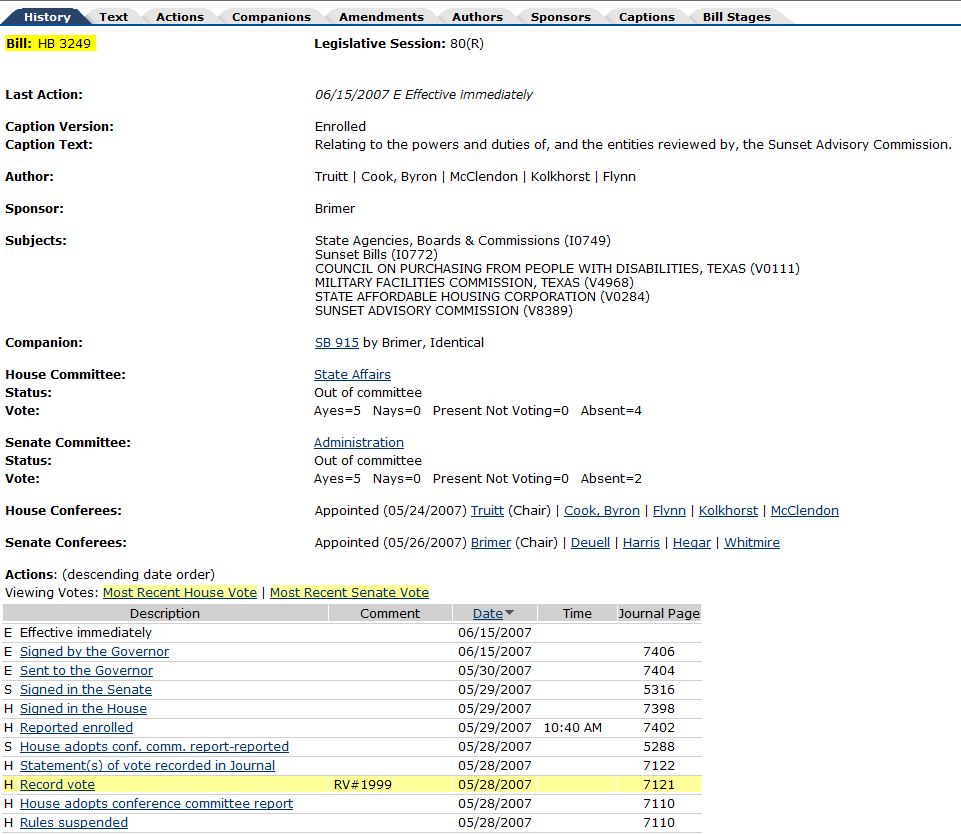 Sample image showing the online bill history